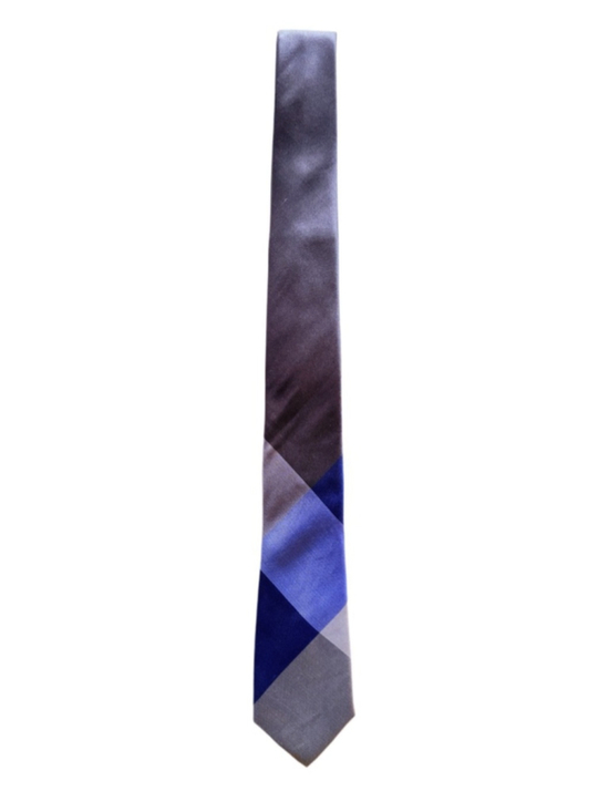 Express Other - Express Grey and Blue Geometric Silk Tie